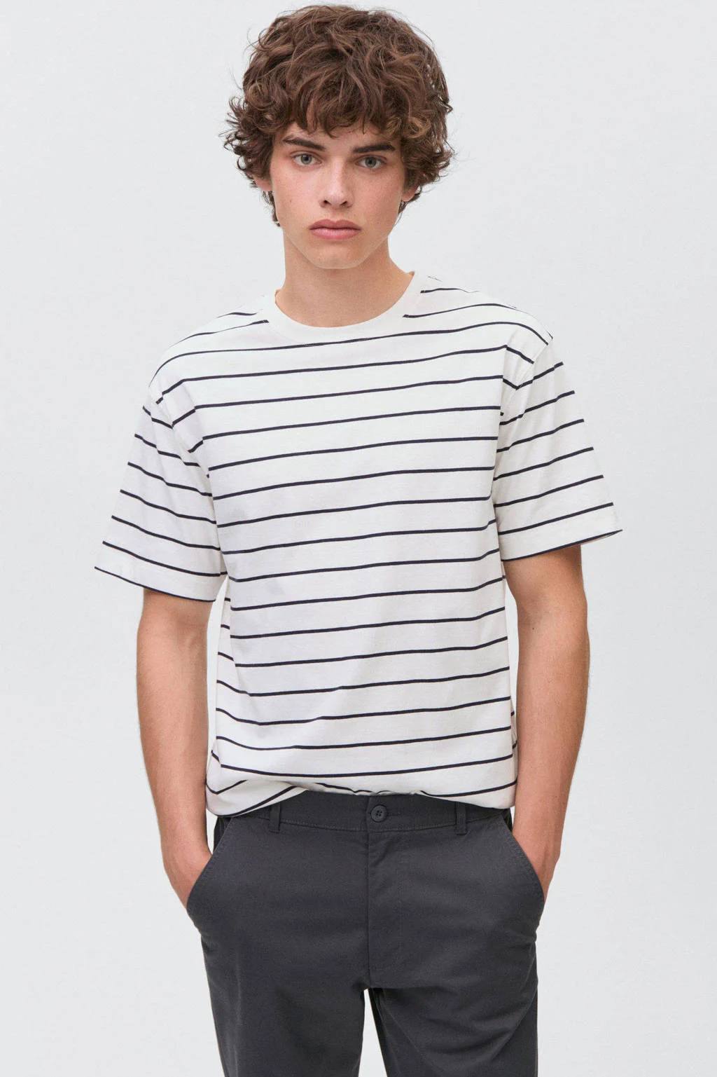 MANGO TEEN regular chino antraciet