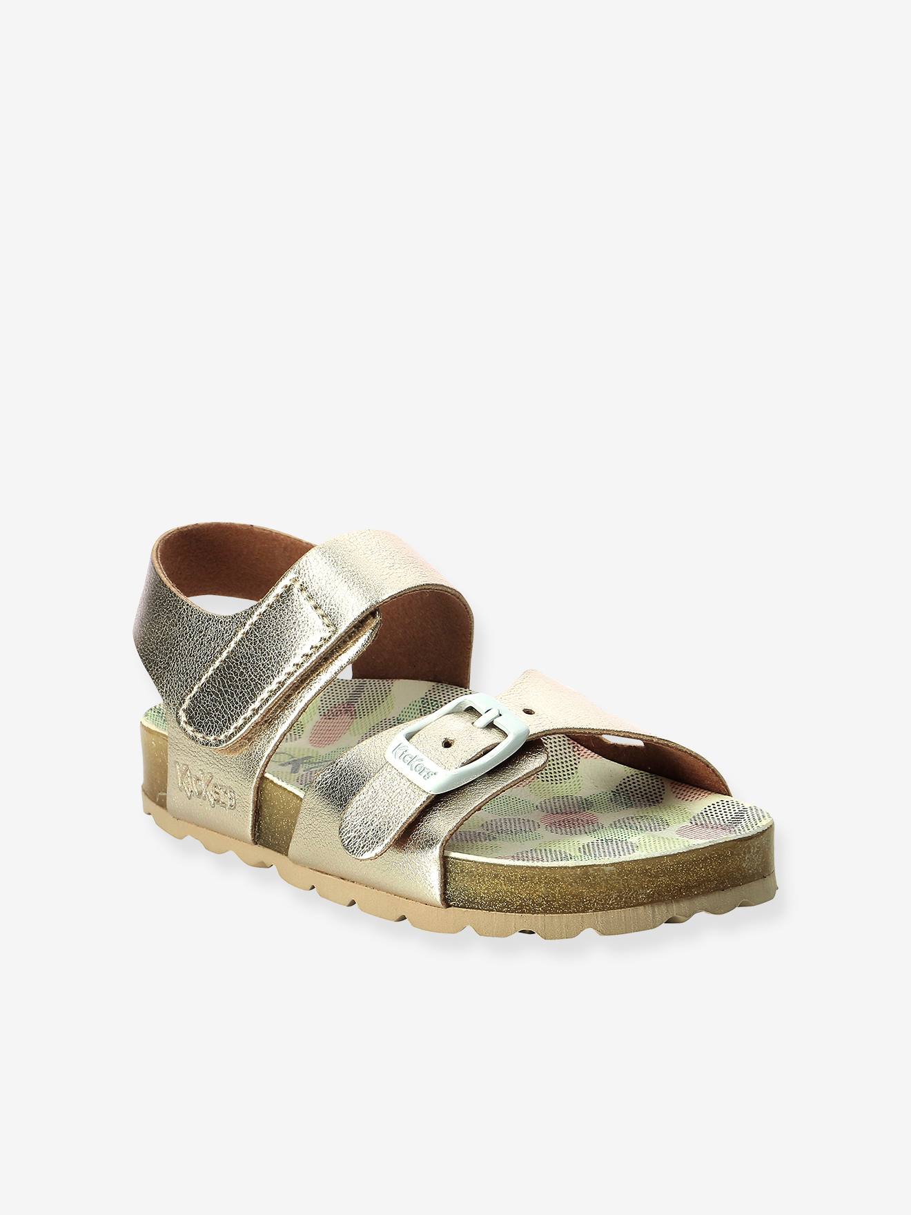 Sandálias Sunkro Sokick KICKERS®, amarelo claro, lisas.