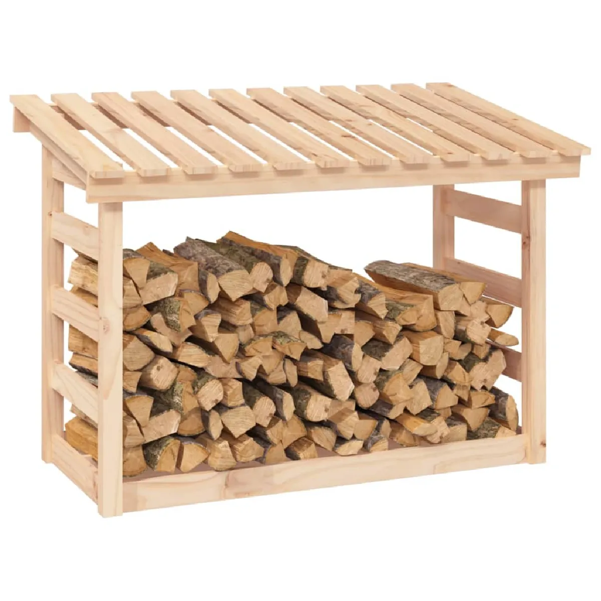 vidaXL Support pour bois de chauffage - Bois de pin