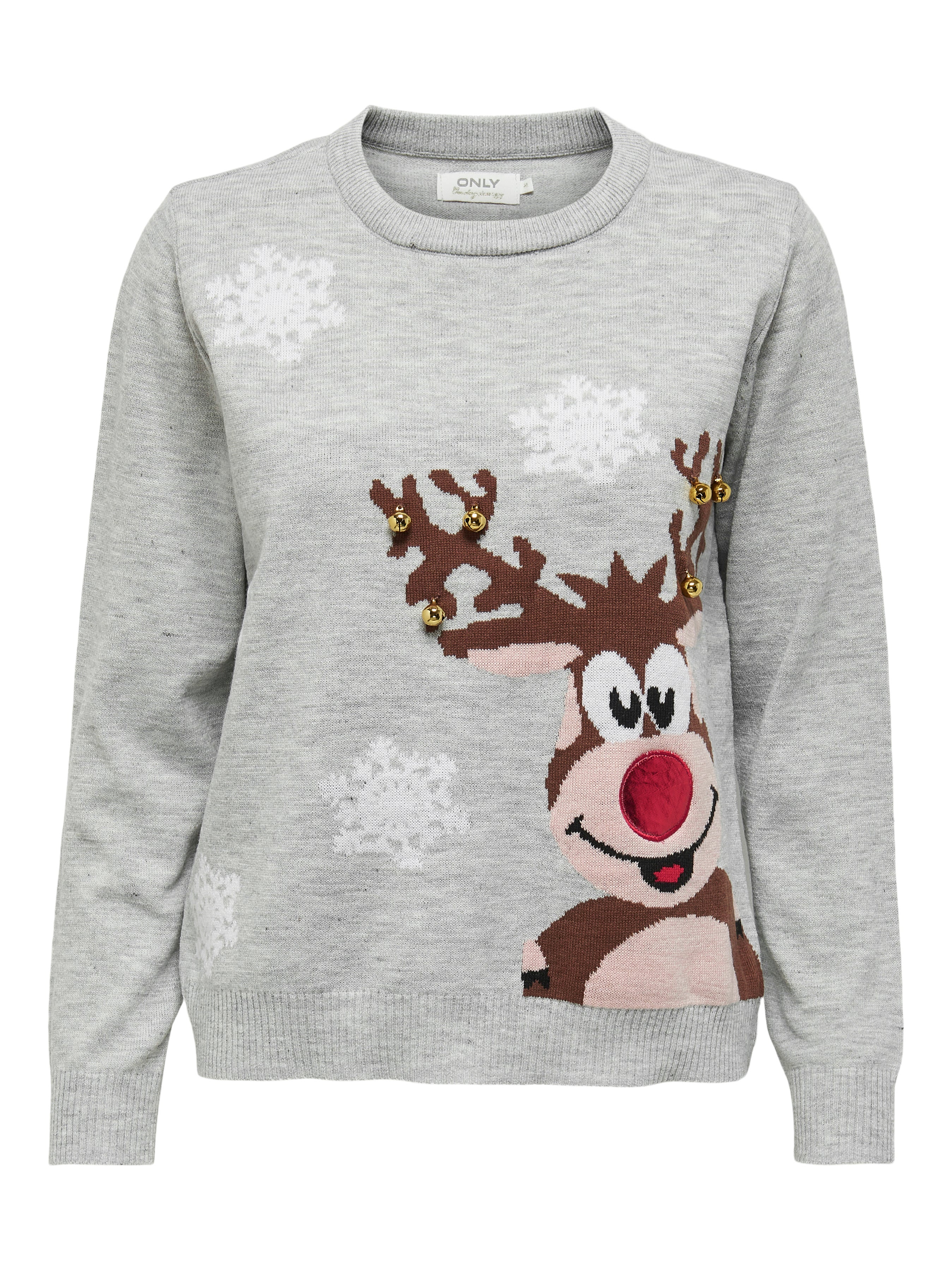 ONLXMAS Strickpullover Light Grey Melange