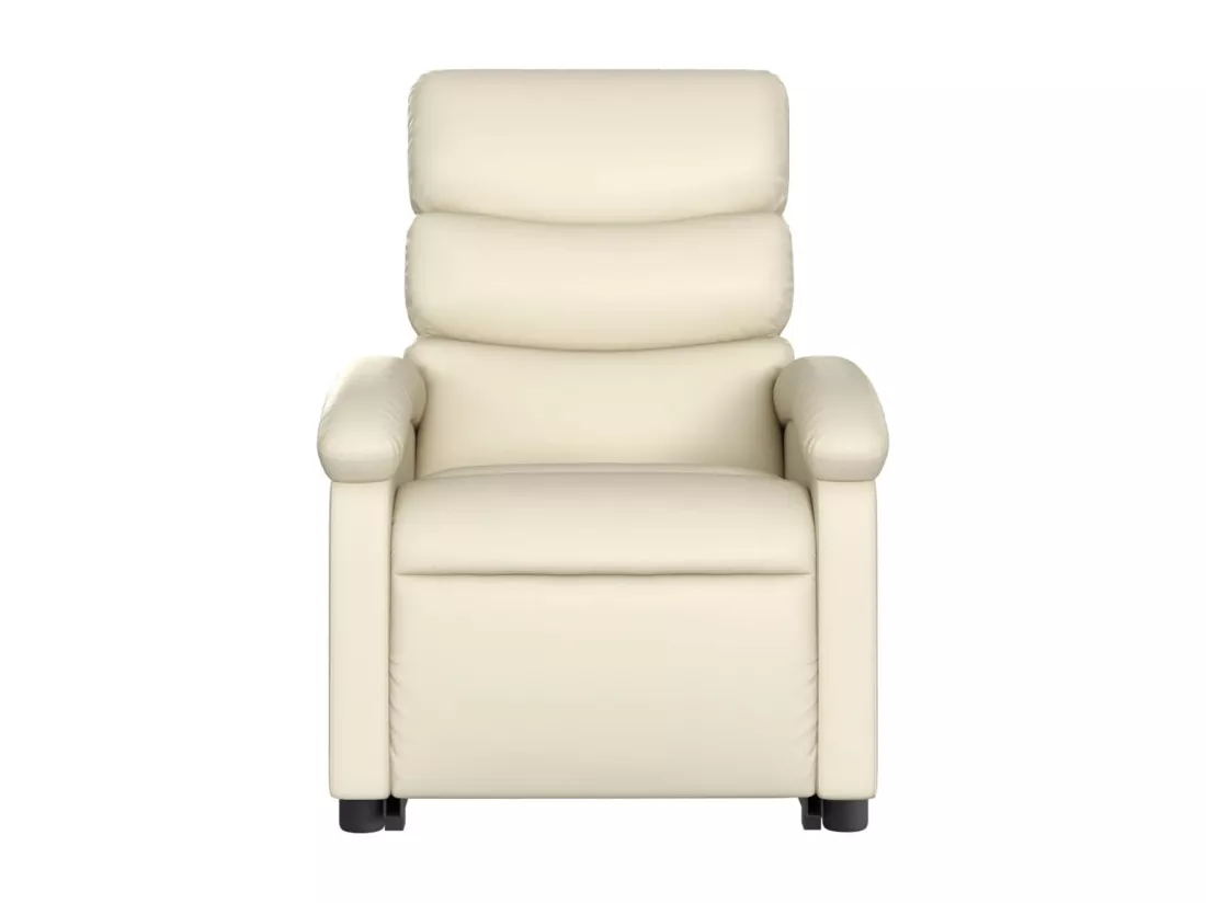 Fauteuil inclinable massant électrique crème similicuir