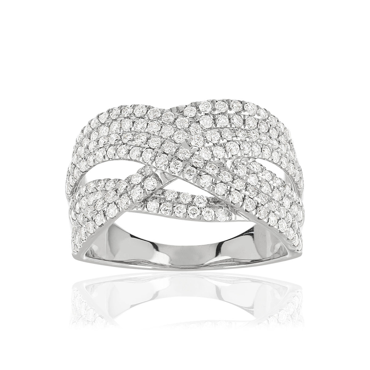 Bague or blanc 750 diamants