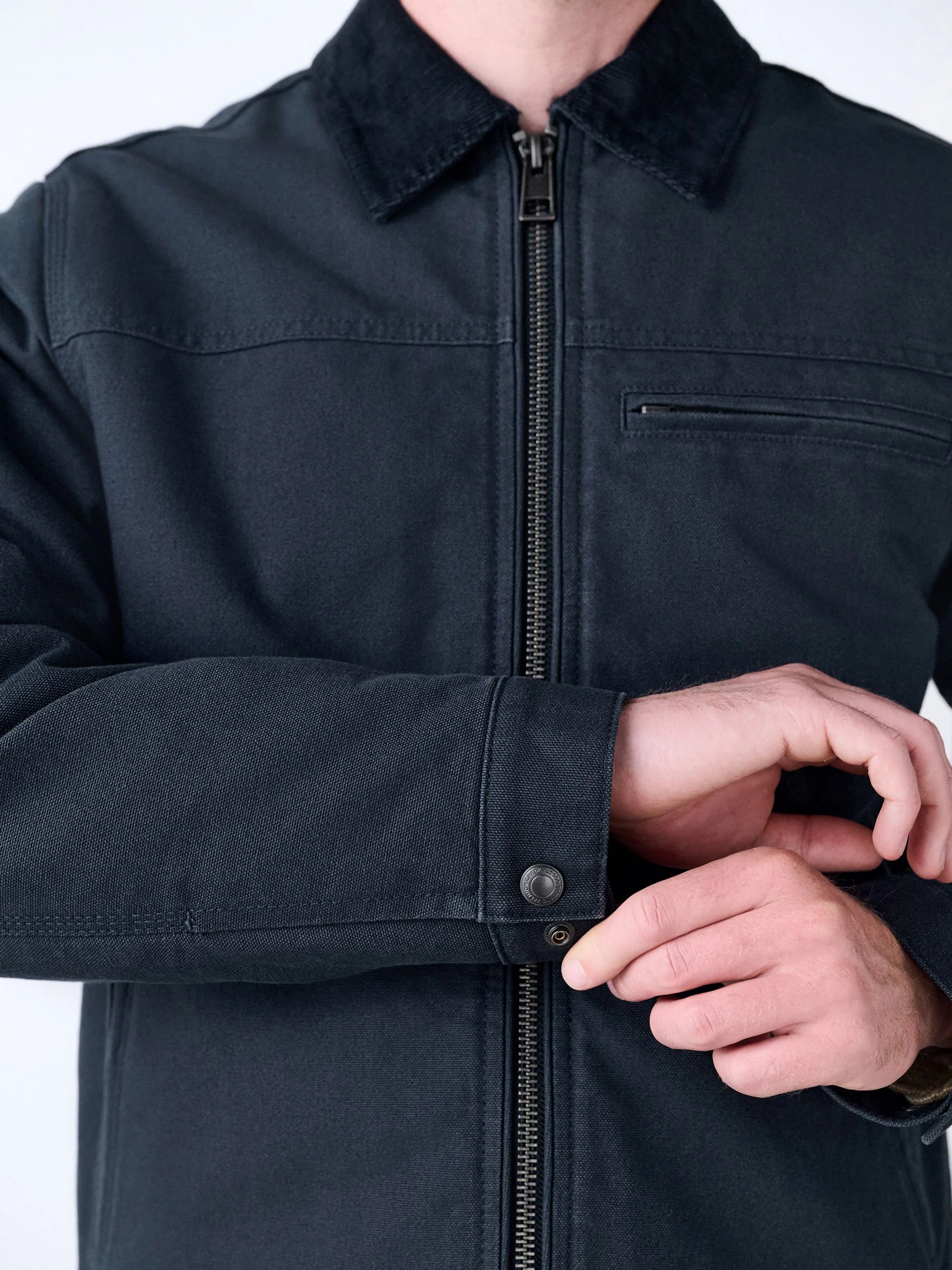 Blauw - Canvas Borg Lined Jacket