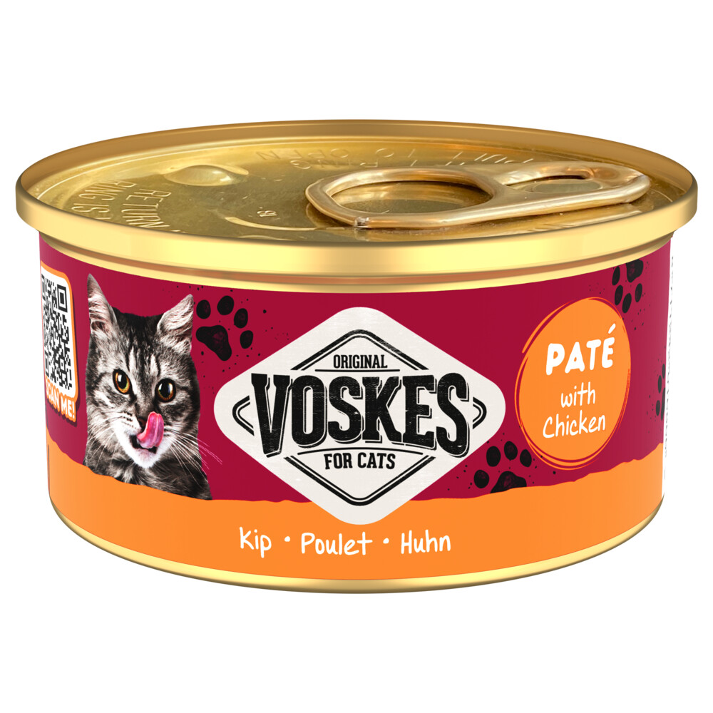 24x Voskes Kattenvoer Nat Paté Kip85 gr
