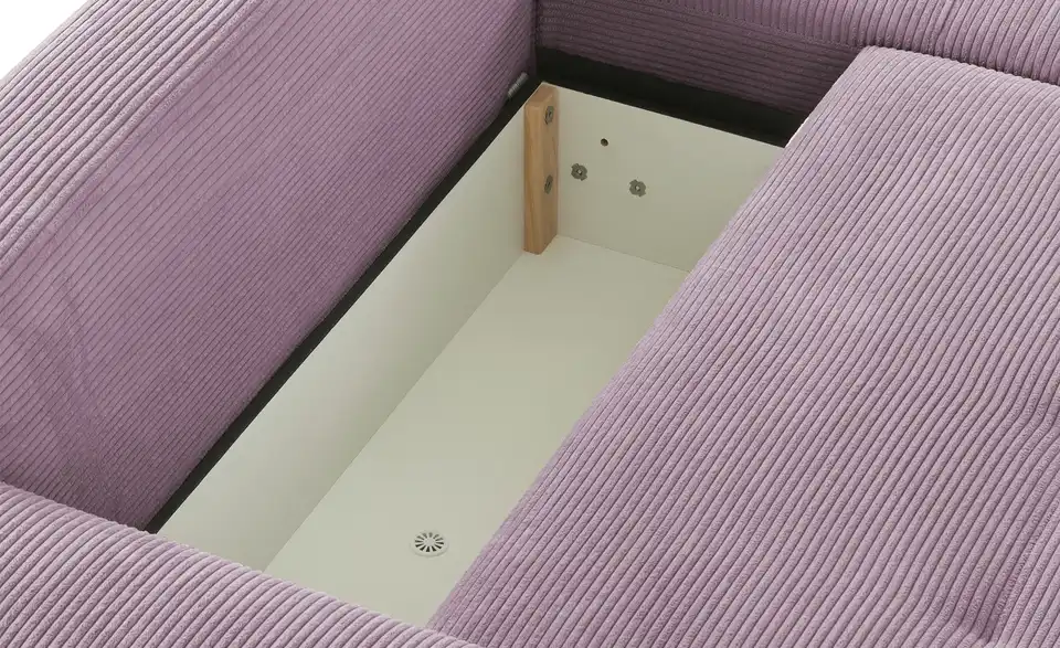 Ecksofa Arissa de Luxe Lila/Violett rechts Cordstoff