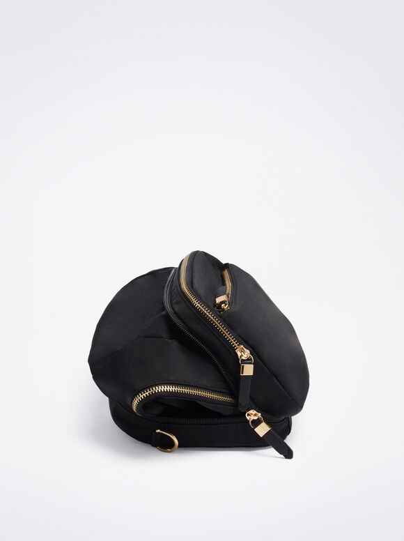 Mochila conversível em bolsa de ombro - Preta