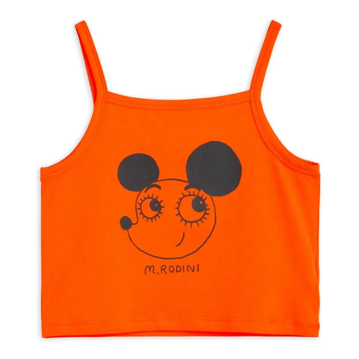 Mini Rodini T-Shirt et Débardeur Superposé Coton Bio Ritzrats | Orange