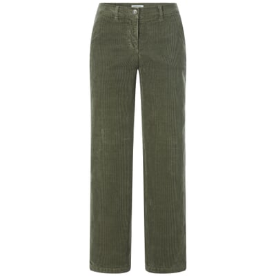 Damen-Cordhose weites Bein, Oliv