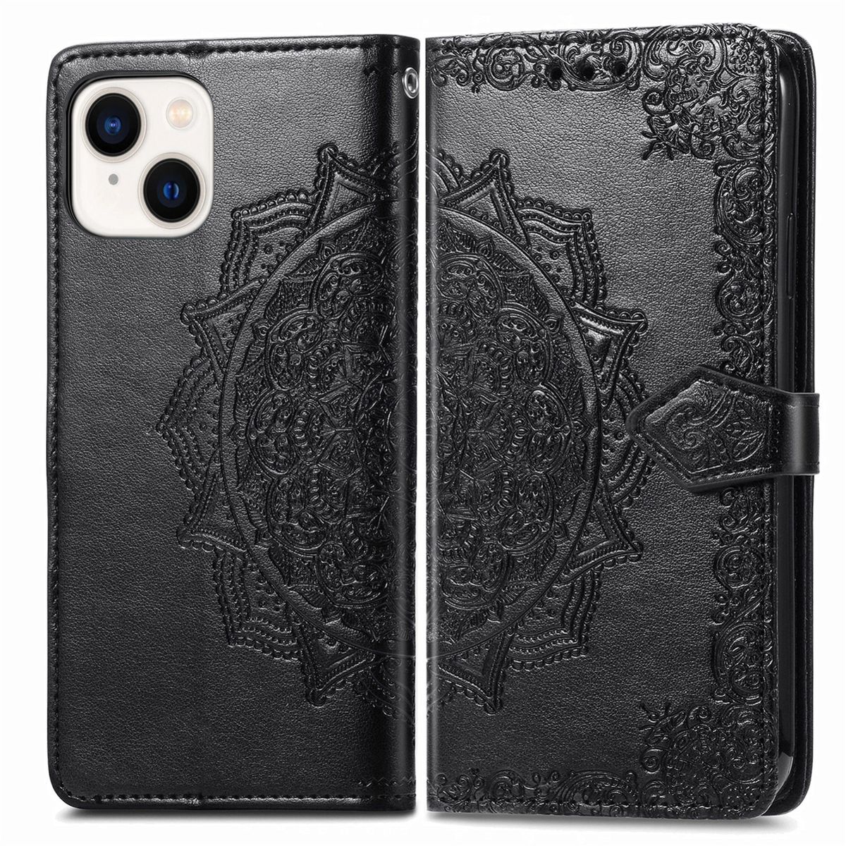 Hülle Handy Schutz für Apple iPhone 15 Plus Case Cover Klapp Tasche Wallet Etuis