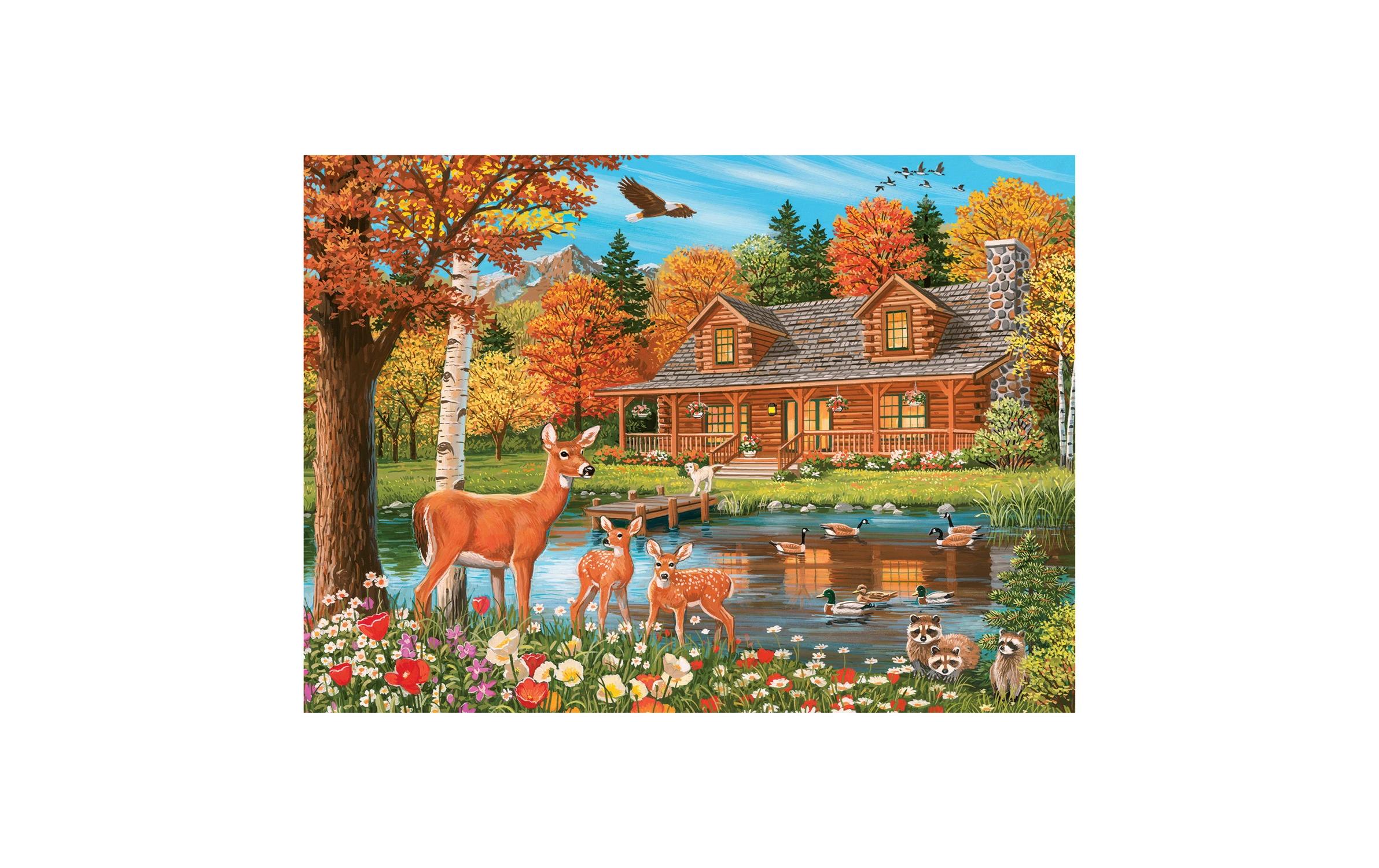 Puzzle Häuschen mit Teich 350 TeileSpiel für die ganze Familie