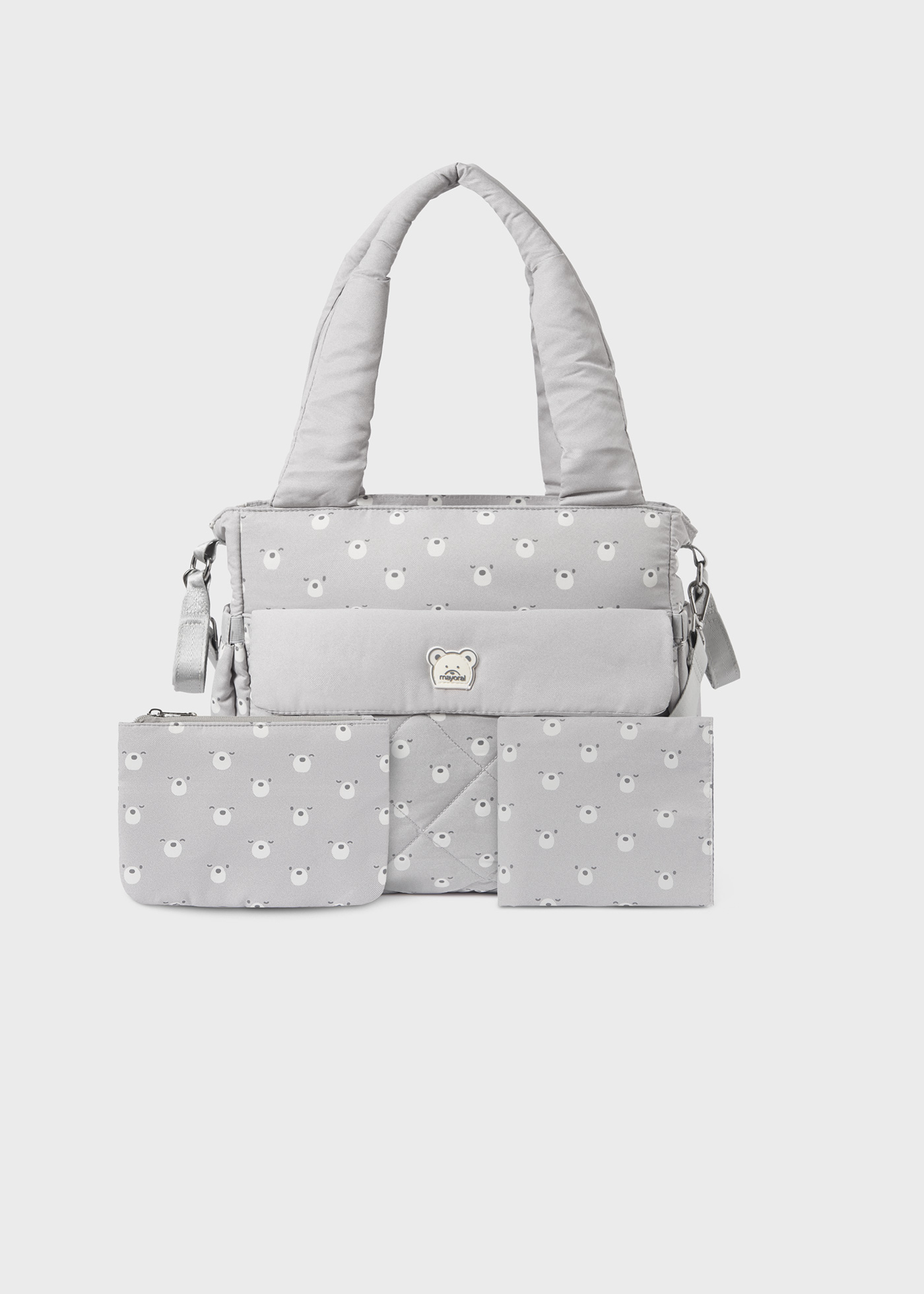 Bolsa acolchoada com acessórios para bebês