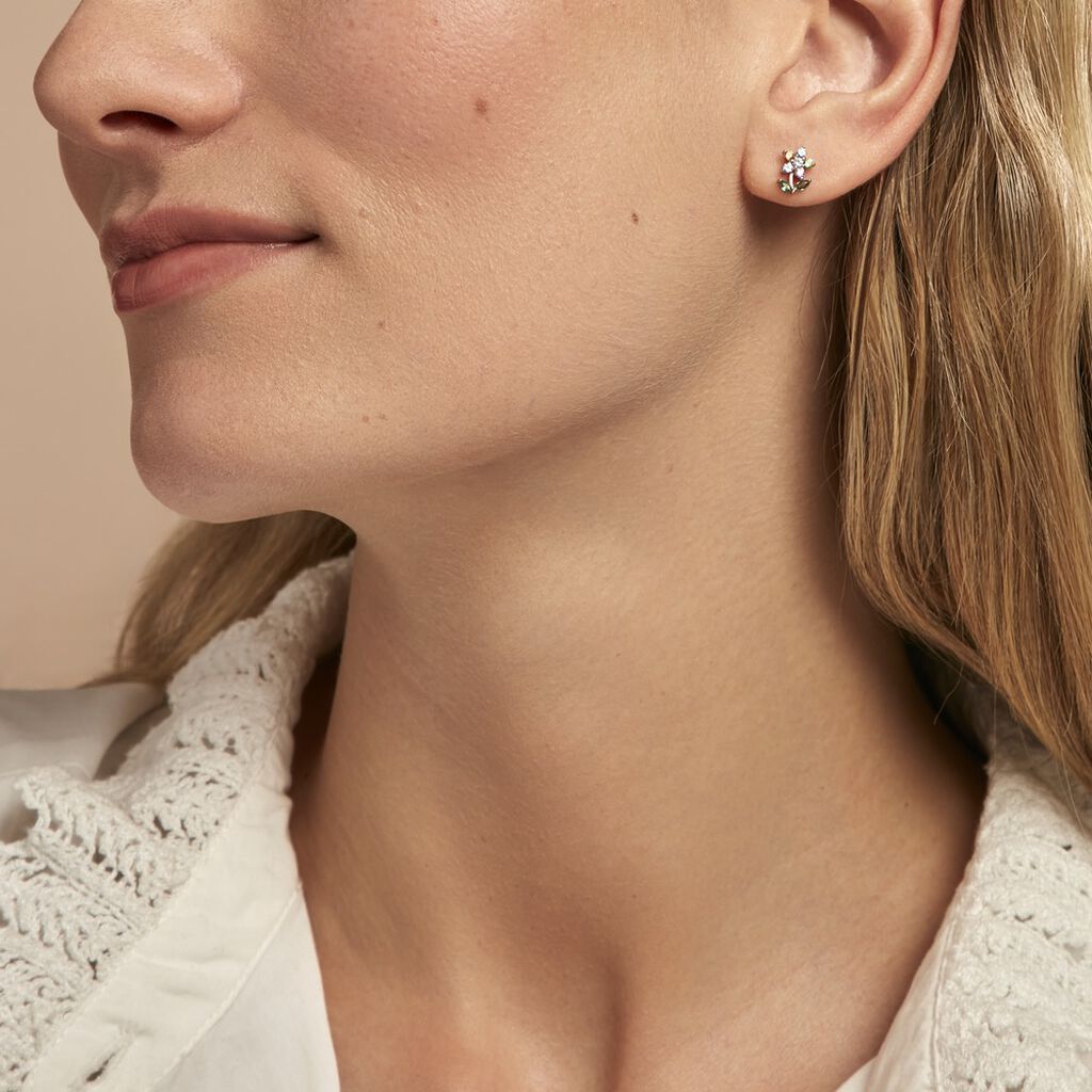 Boucles D'oreilles Puces Moana Argent Rose Oxyde De Zirconium