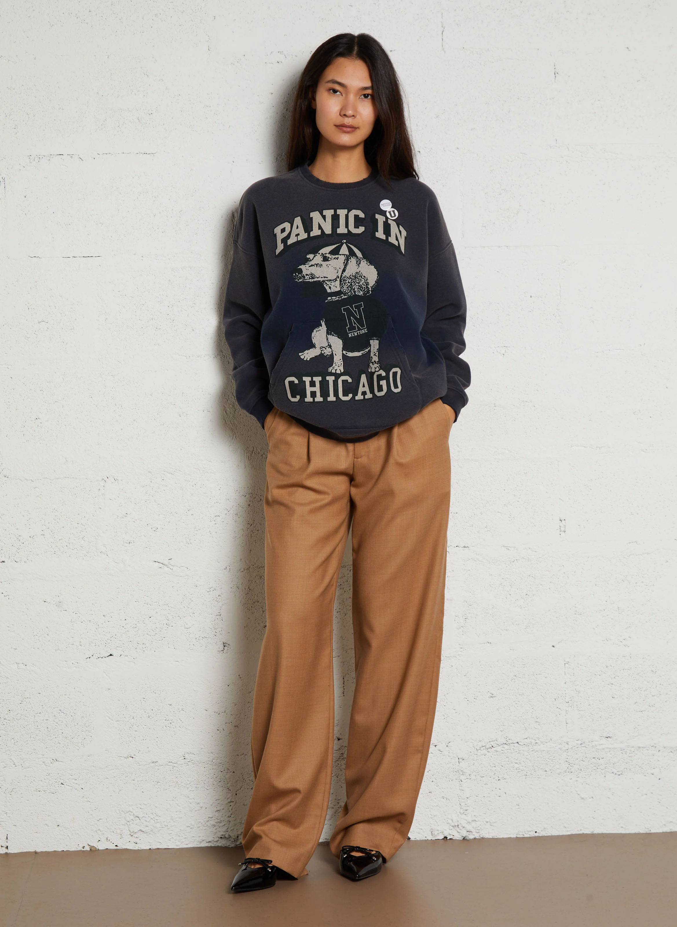 PIPER CHICAGO - Sweat imprimé en coton mélangé | Bleu