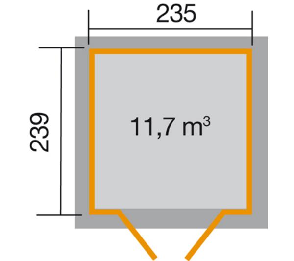 Weka Gartenhaus 226 Gr.2, ca. B267/H252/T261