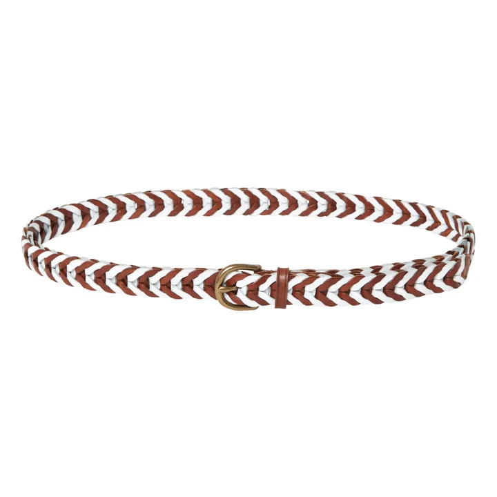 Dragon Diffusion Ceinture tressée bicolore 2 cm | Caramel