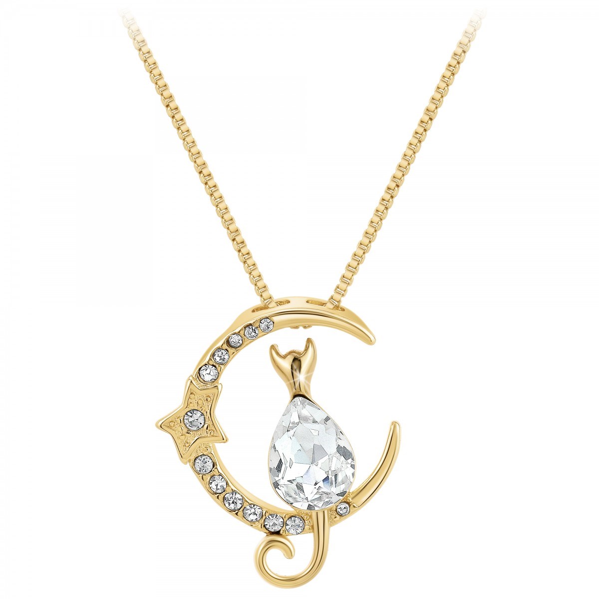 Collier chat par SC Bohème orné de Cristaux scintillants