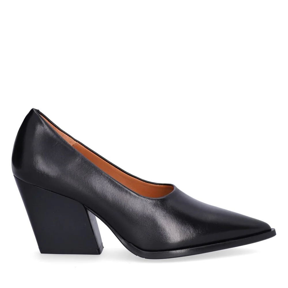 Billi Bi  A7479 stilet med chunky hæl - Black calf