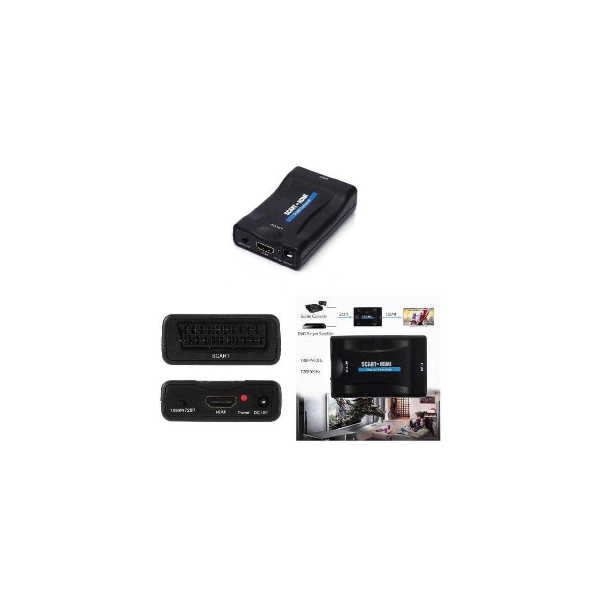 NÖRDIC Scart til HDMI Converter og Converter 1080p