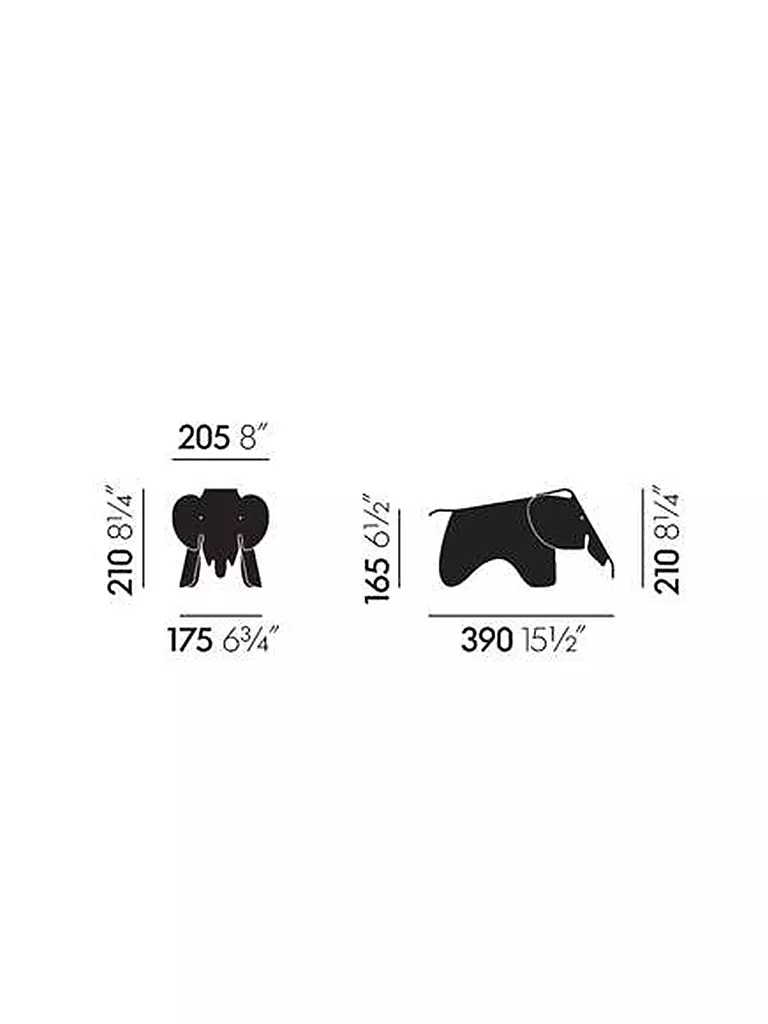 VITRA Deko Elefant Eames Small Schwarz schwarz