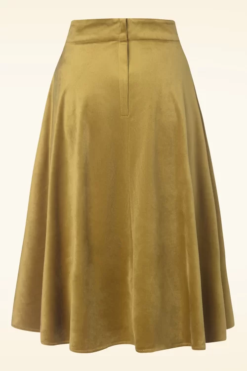 Banned Retro Velvet Dreams swing rok in biscuit