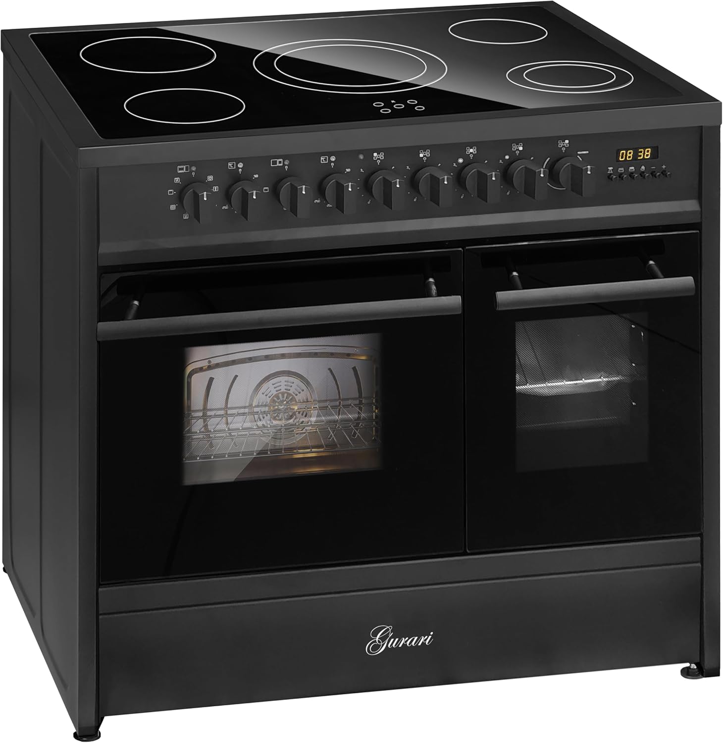 Elektro Standherd GCH E 912 DF BL Glaskeramik Herd 90 cm Schwarz Range Cooker Elektro Doppelbackofen