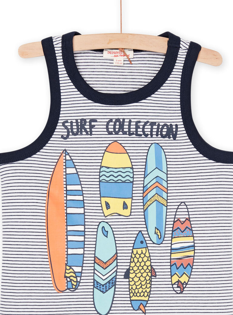 Débardeur et bermuda à motifs surfs et à imprimé à rayures