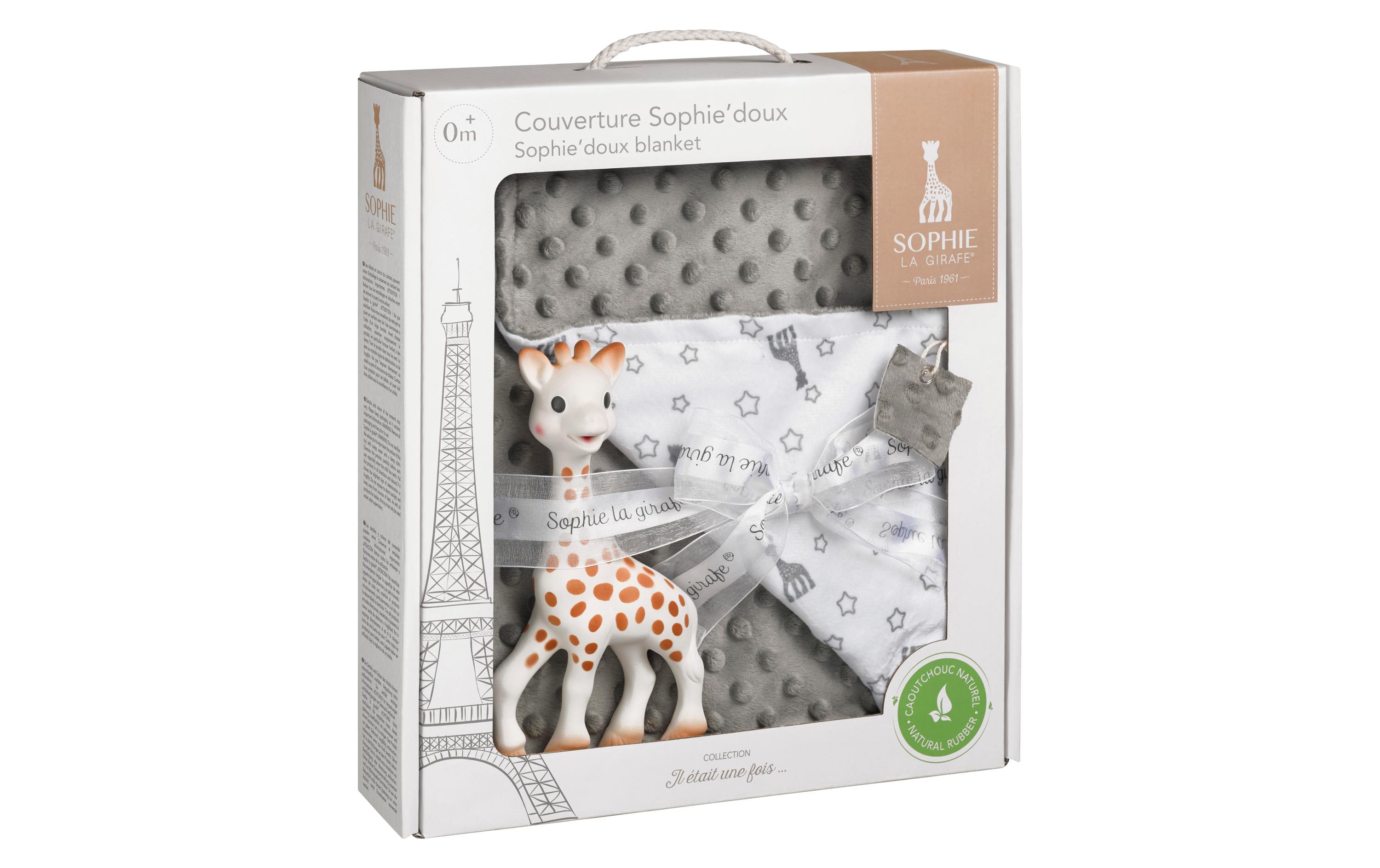 Geschenkset Kuscheldecke 2-teiligSet aus Sophie die Giraffe und einer weiche Decke
