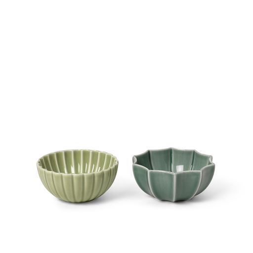 DOTTIR Samsurium 2-pak Skåle, Wasabi/Spruce, Ø8,6 cm