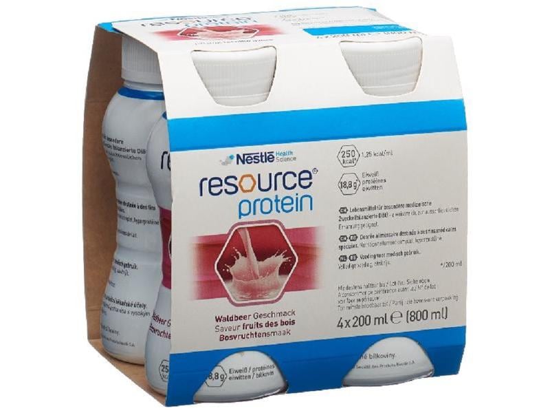 Resource Protein Waldbeeren 4 x 200 ml Lebensmittel für besondere medizinische Zwecke