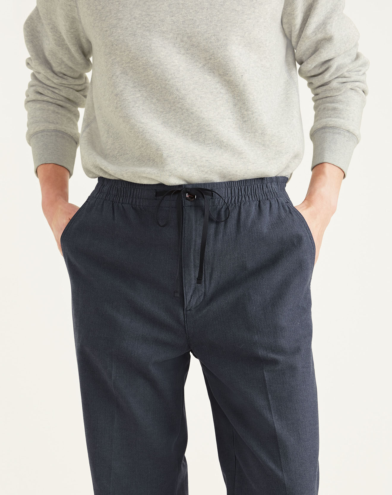 Dockers Pantalon en Coton Bio Pull On Tapered imprimé bleu marine