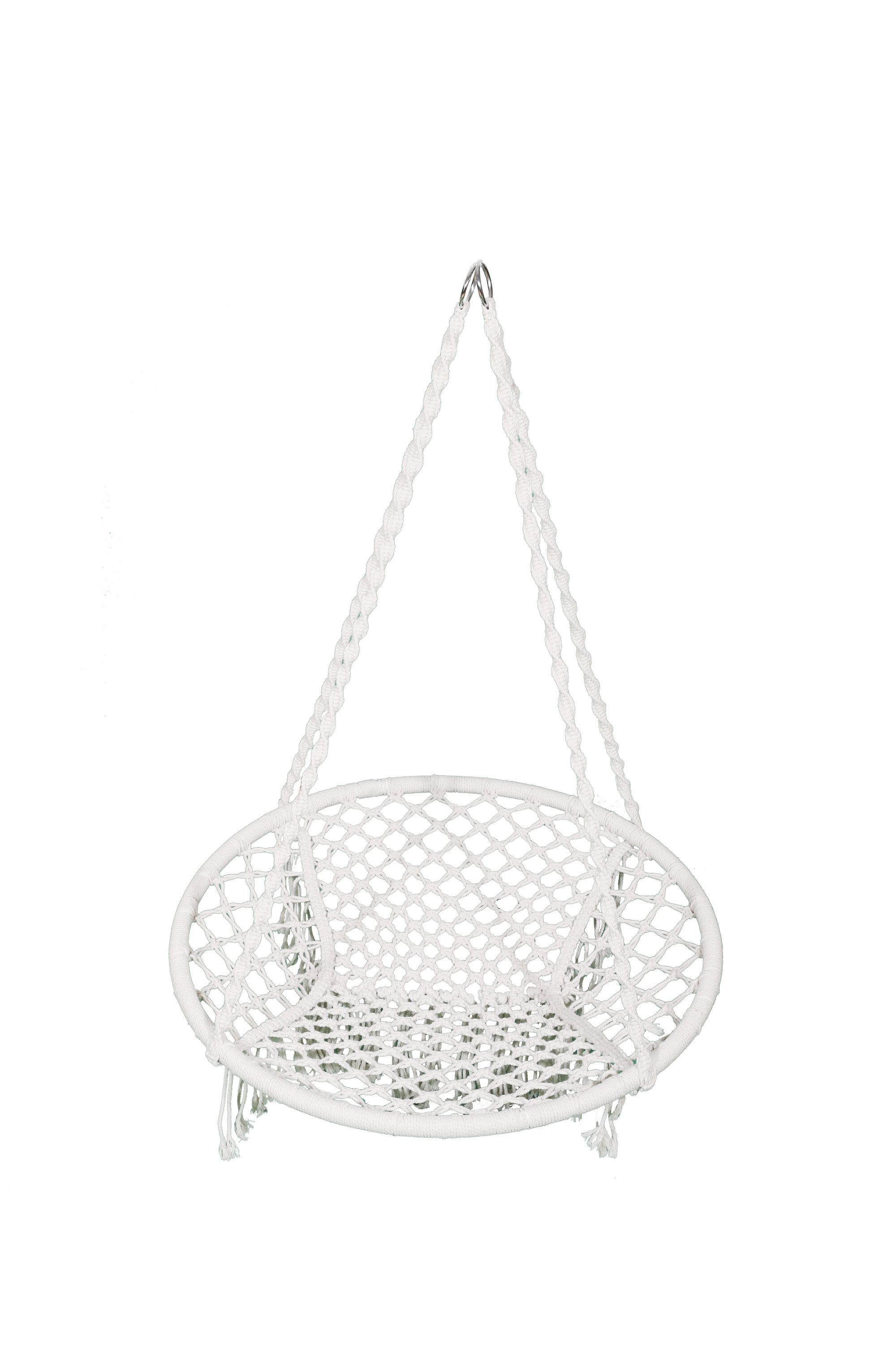 Hängesessel weiss mit Kissen