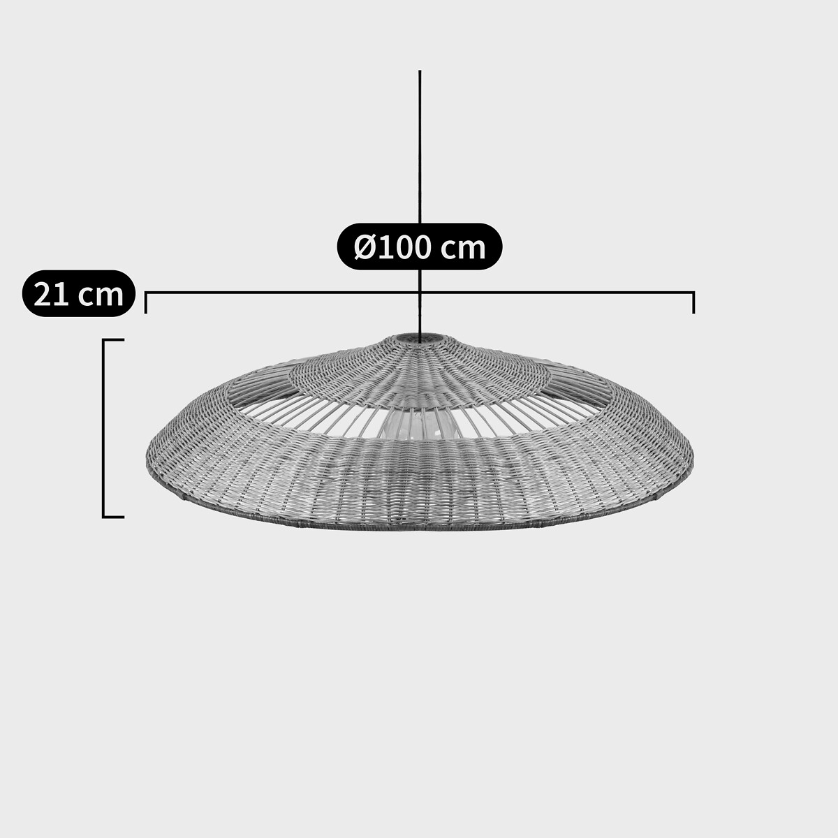LA REDOUTE INTERIEURS<br>Luminária pendente em rattan Ø100 cm, Elora