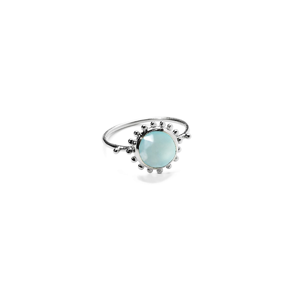 Bague en Argent Soleil et Pierre