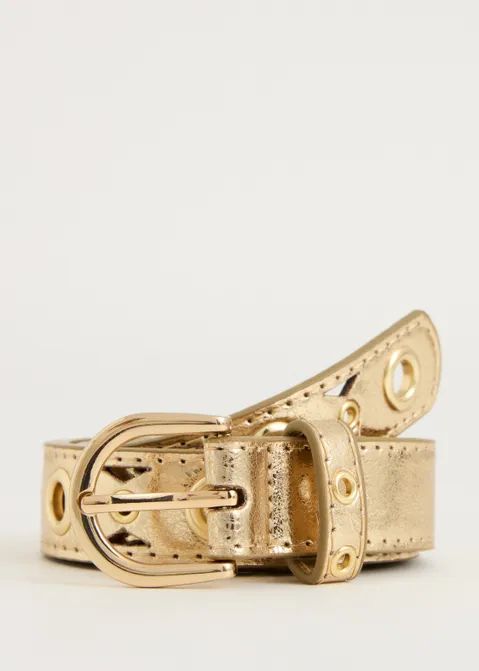 Riem met eyelet details goud (GOUD)