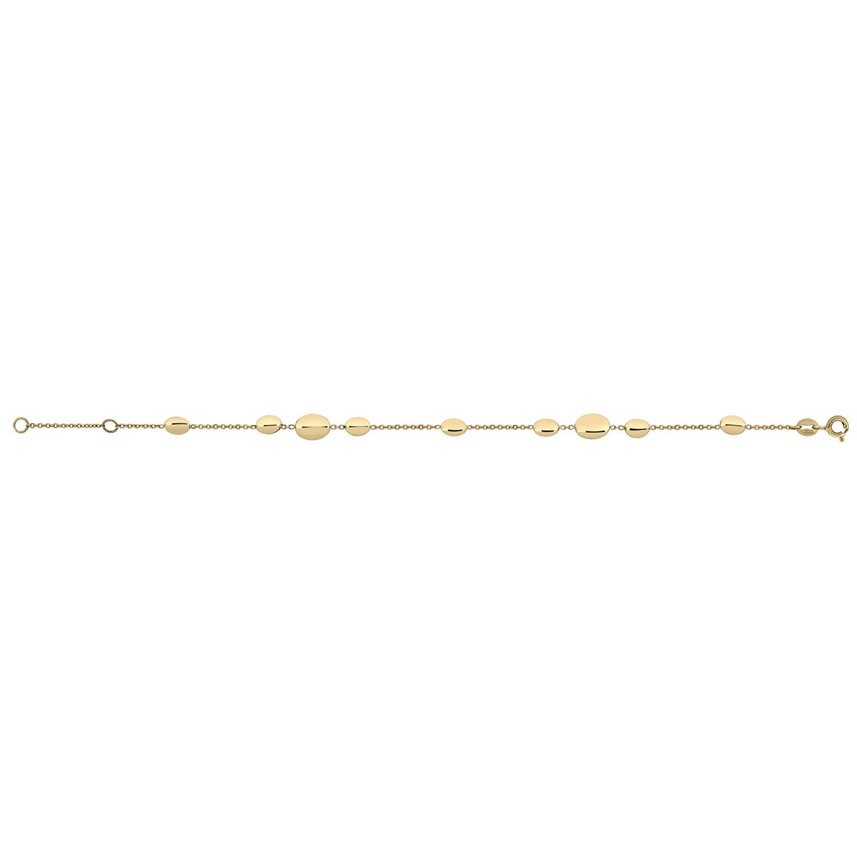 Bracelet or 750/1000 motifs ovales estampes