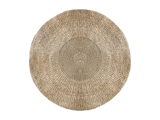 Tapis rond naturel en posidonie 150 cm - Tanzanie