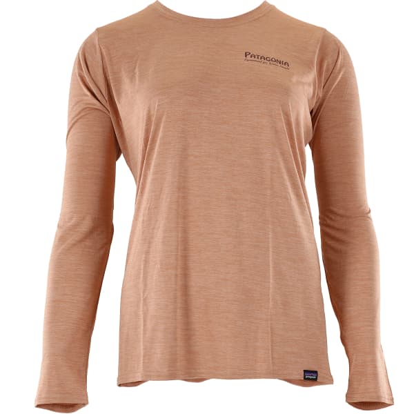 T-shirt randonnée PATAGONIA W'S L/S CAP COOL DAILY GRAPHIC SHIRT WATER PEOPLE BANNER: TERRA PINK X-DYE