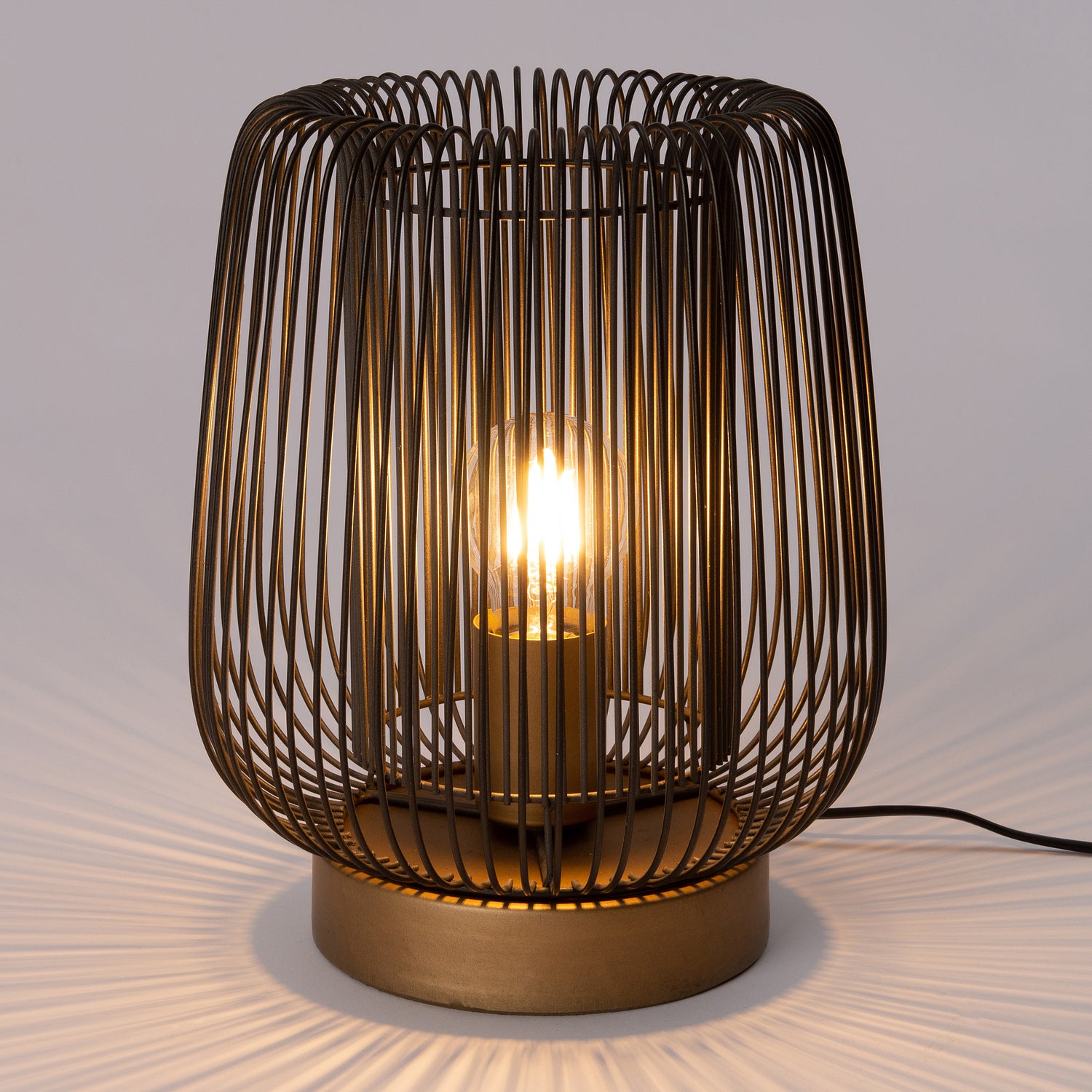 Intratuin tafellamp Jess zwart;goud D 28 H 38,5 cm