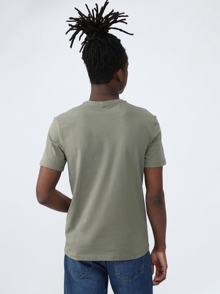 Camiseta básica slim fit - Cáqui