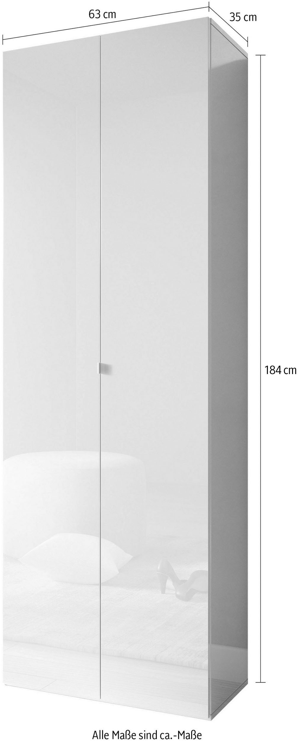 INOSIGN Schuhschrank »SMILE Breite 63 cm, Höhe 184 cm, Schuhregal mit 7 Ebenen,« Schuhkommode in Weiss Hochglanz Lack
