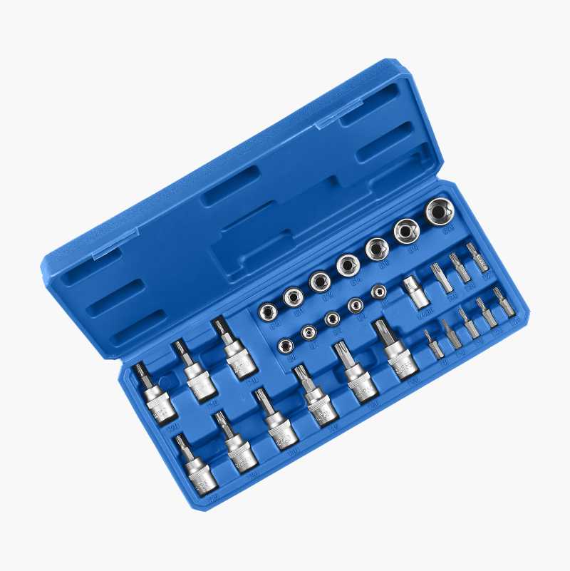 Bits- og pipesett, Torx, 30 deler
