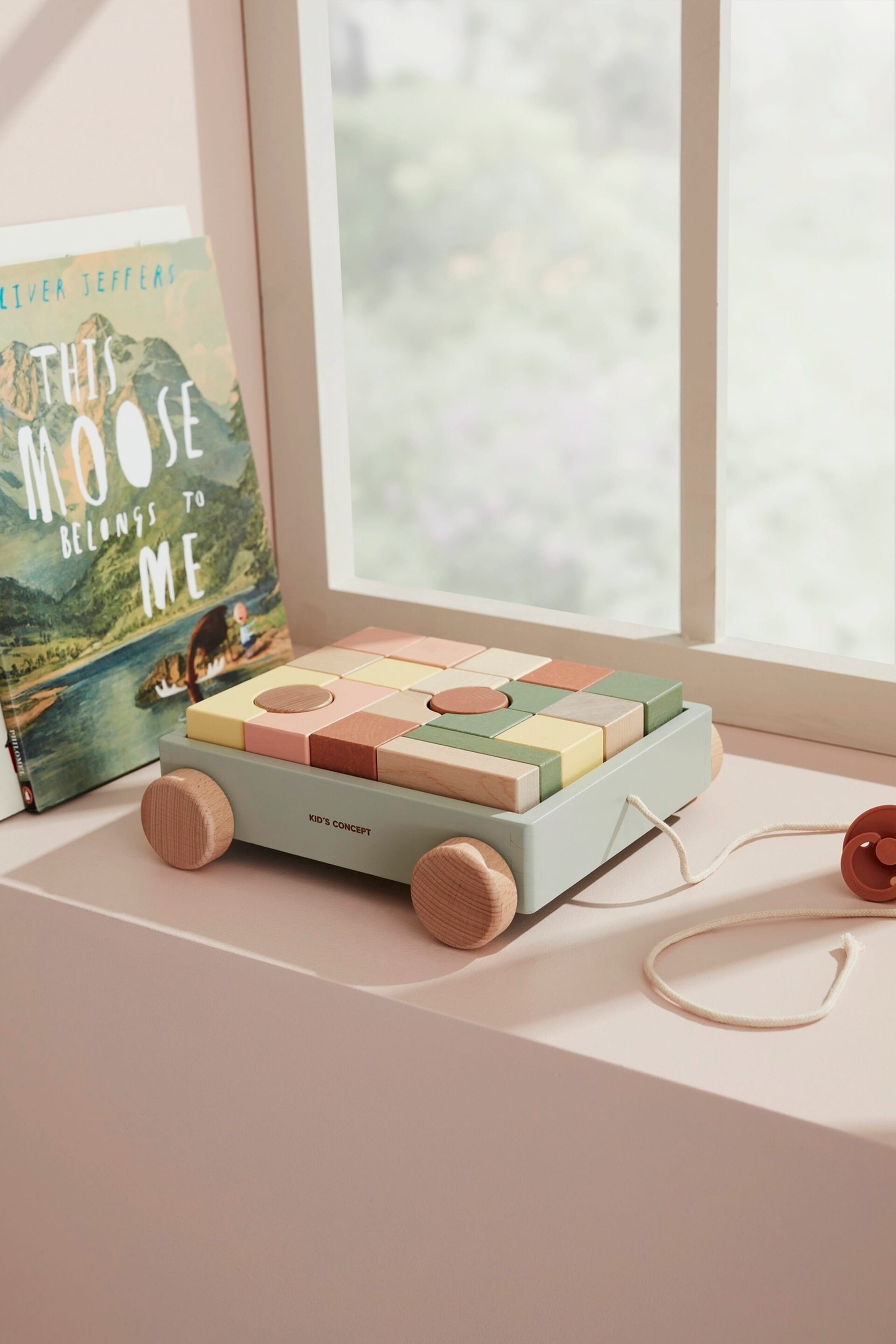 Kids Concept Wagen mit Holzklötzen Edvin