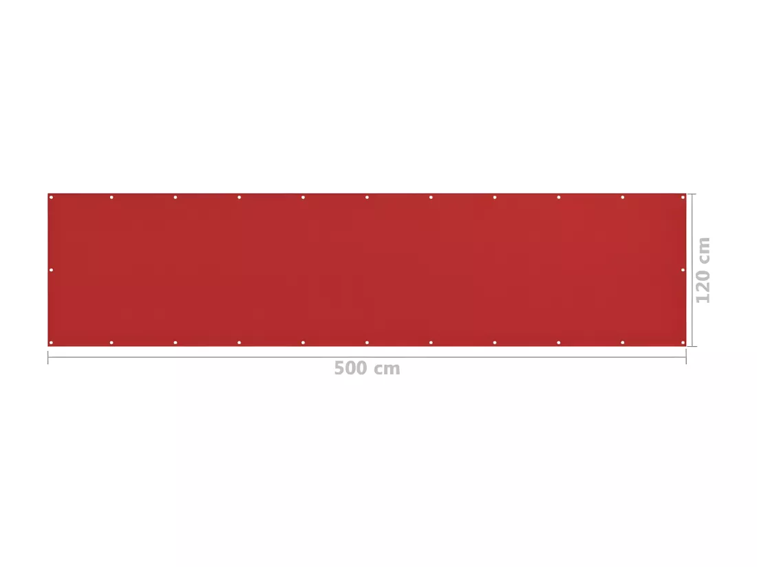 Écran de balcon Rouge 120x500 cm PEHD