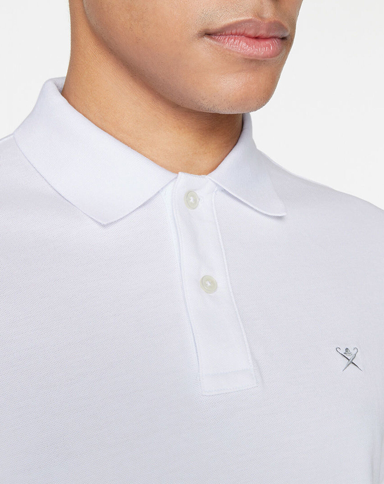 Hackett London Polo Slim Fit uni blanc