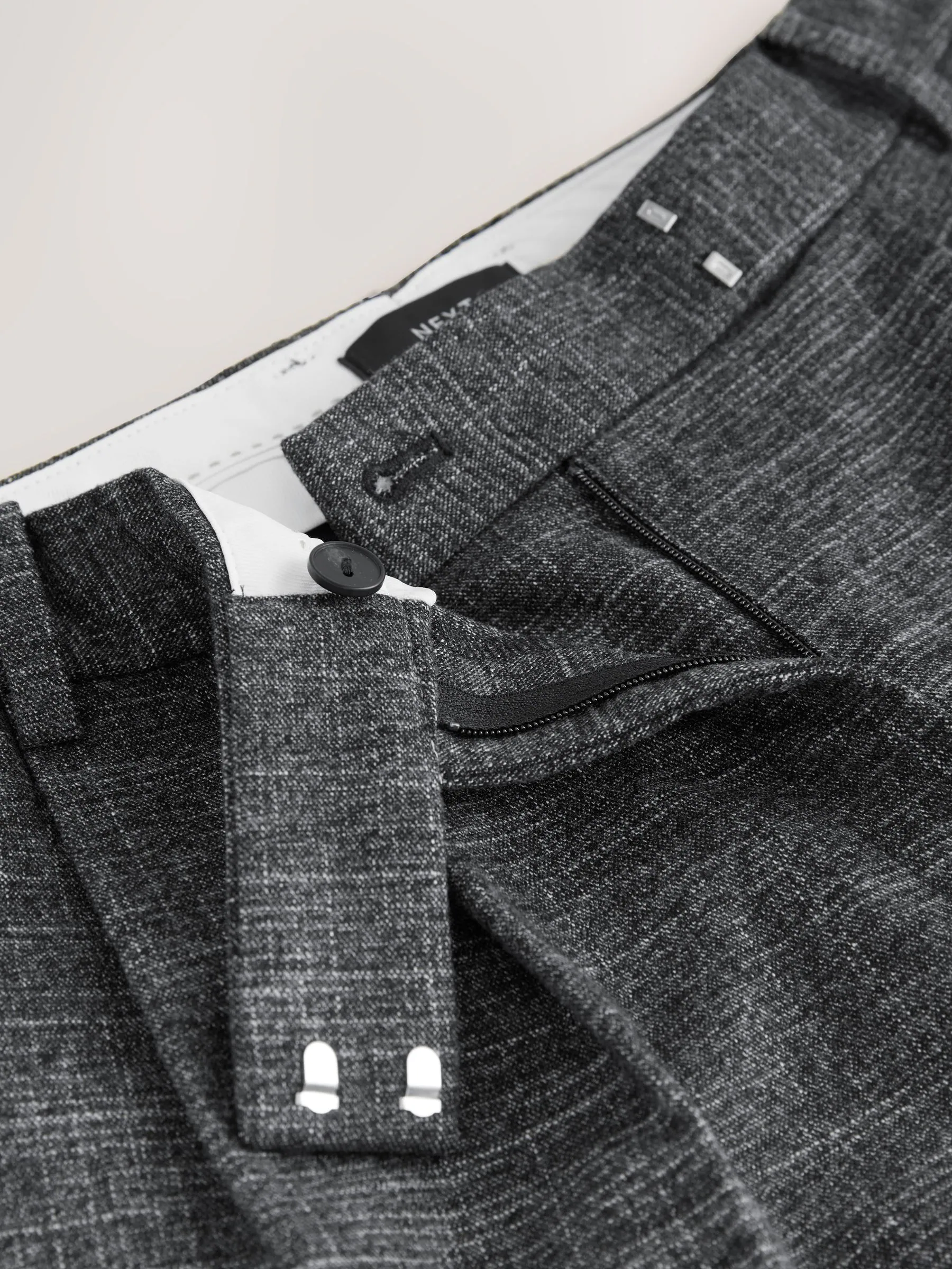 Grijs - Crosshatch Double Pleated Straight Leg Trousers