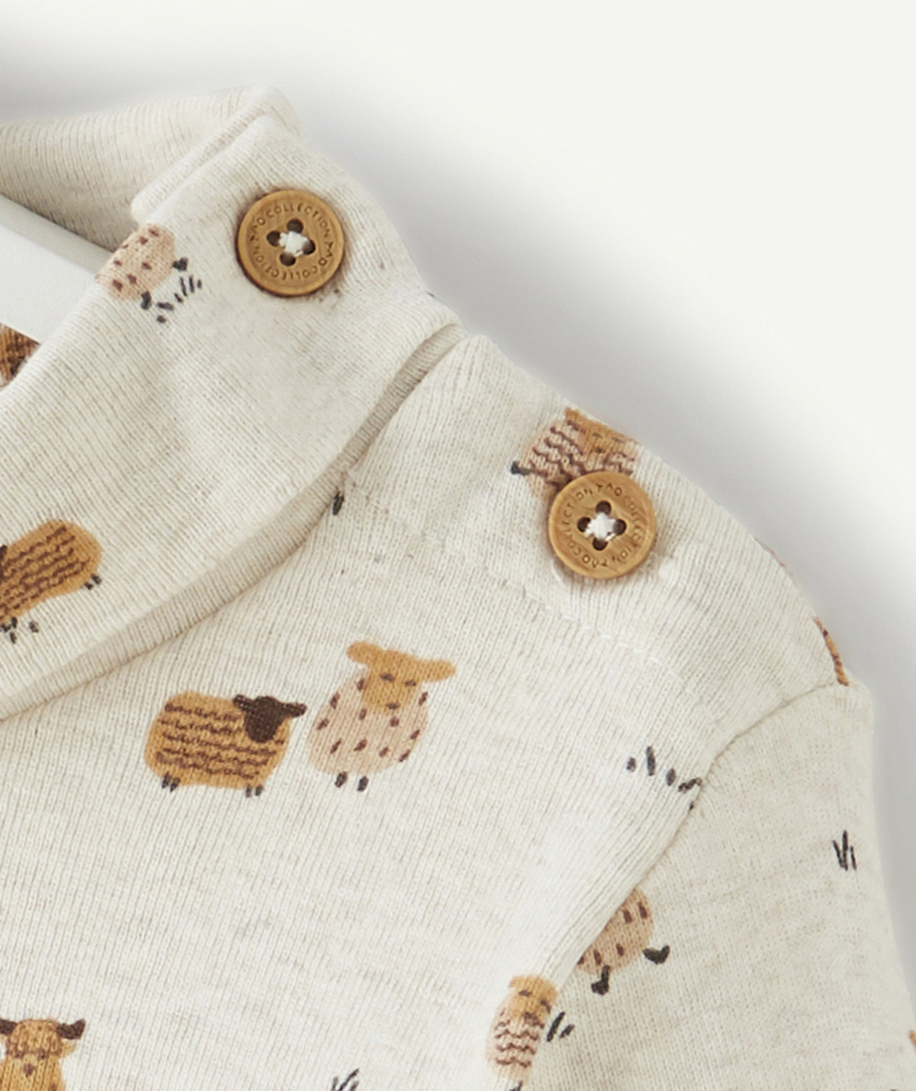 SOUS PULL COL MONTANT EN COTON IMPRIMÉ ANIMALIER BÉBÉ GARÇON