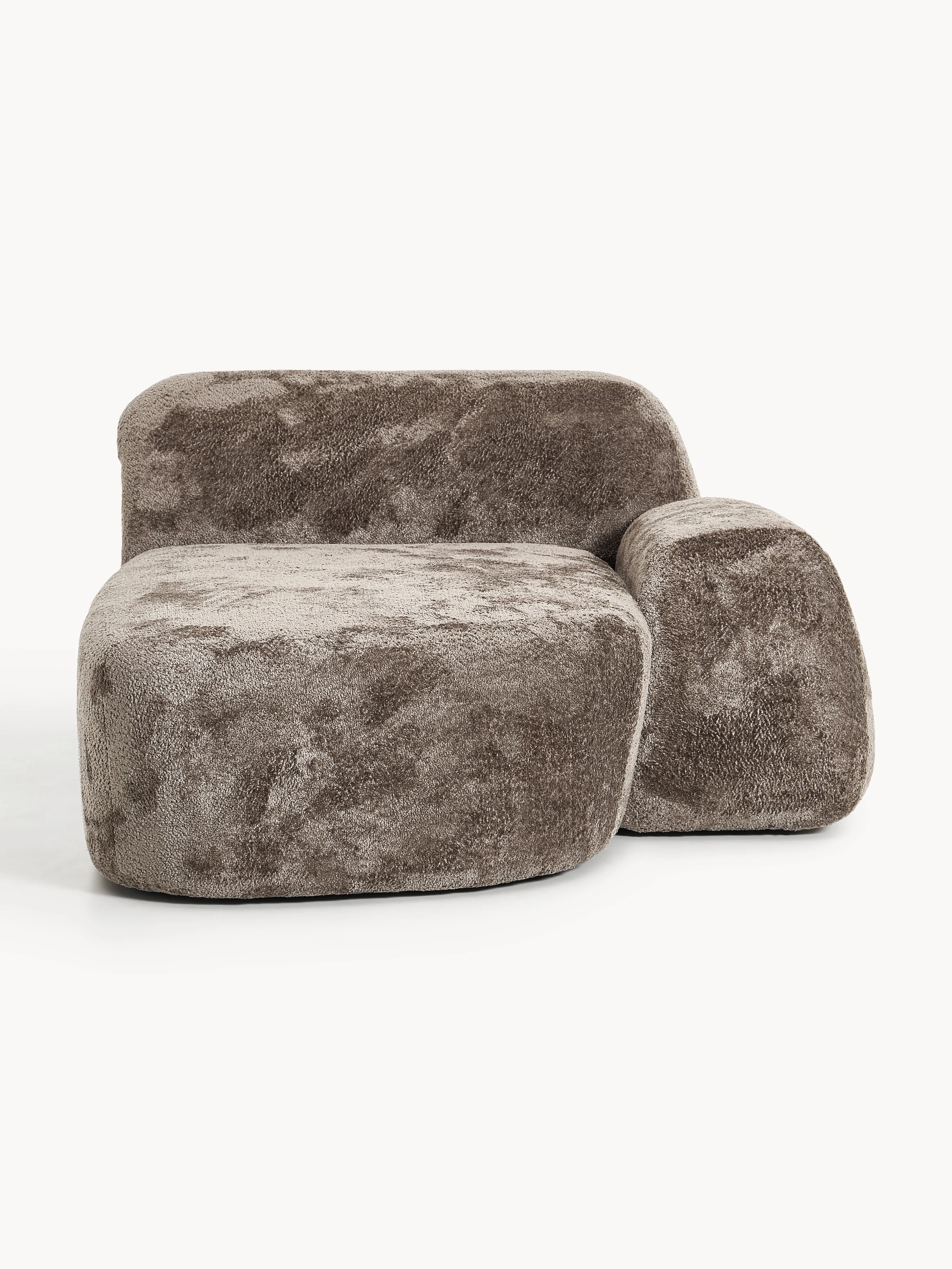 Teddy bouclé chaise-hoekmodule Wolke