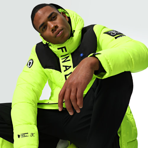 Doudoune Longue Chauffante Comme Des Loups X Final Club Dark Interstellar Limited Jaune Fluo