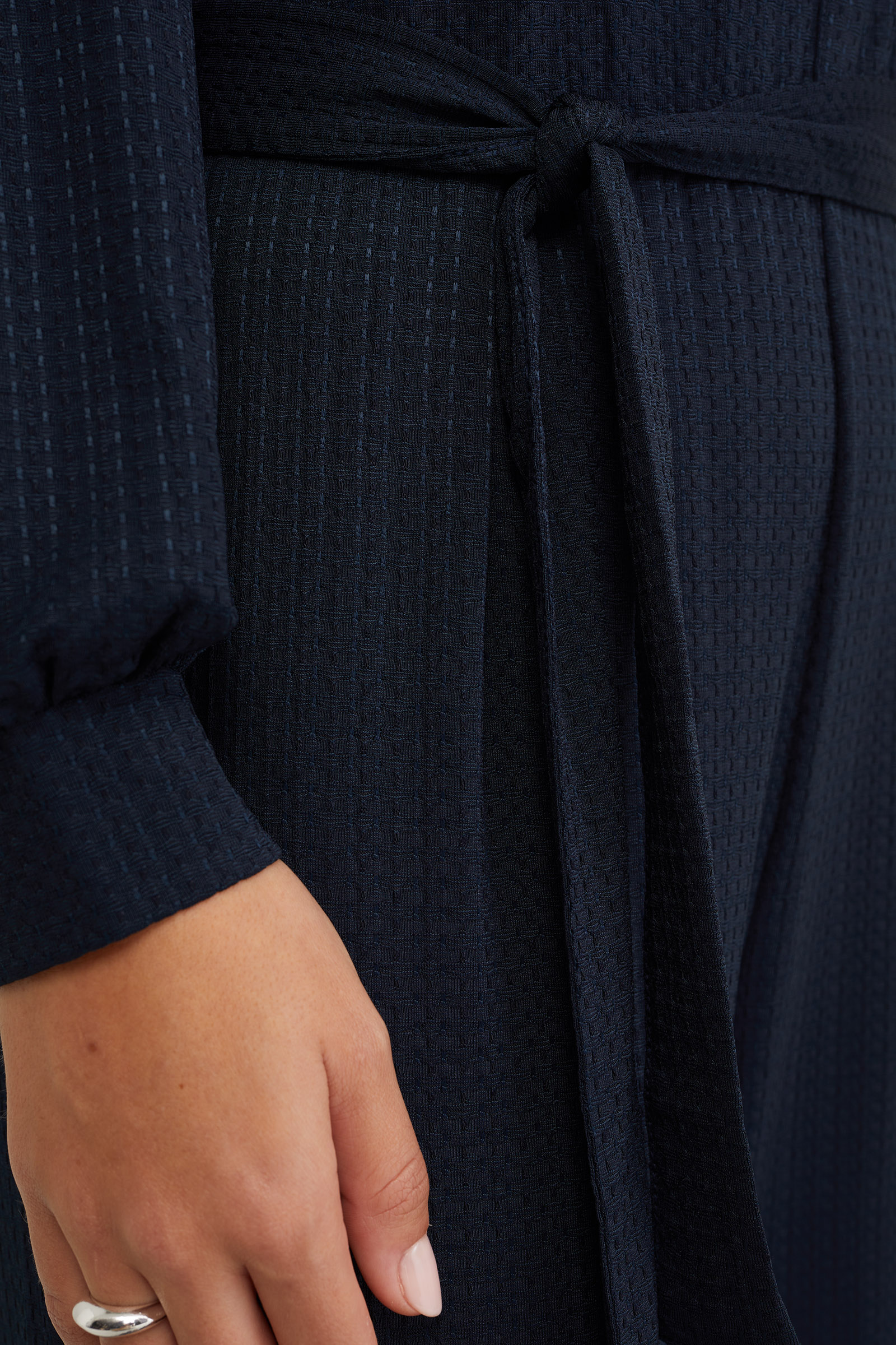 jumpsuit met structuur WE Fashion Donkerblauw