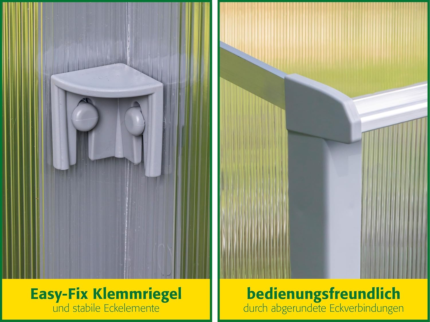 JUWEL Thermo Frühbeet Easy FIX 120/80 (für Palettenrahmen-Hochbeete 120x80 cm, rostfreie Aluprofile, 2 Fenster mit Windsicherung, 4 mm Hohlkammerplatten) 20222